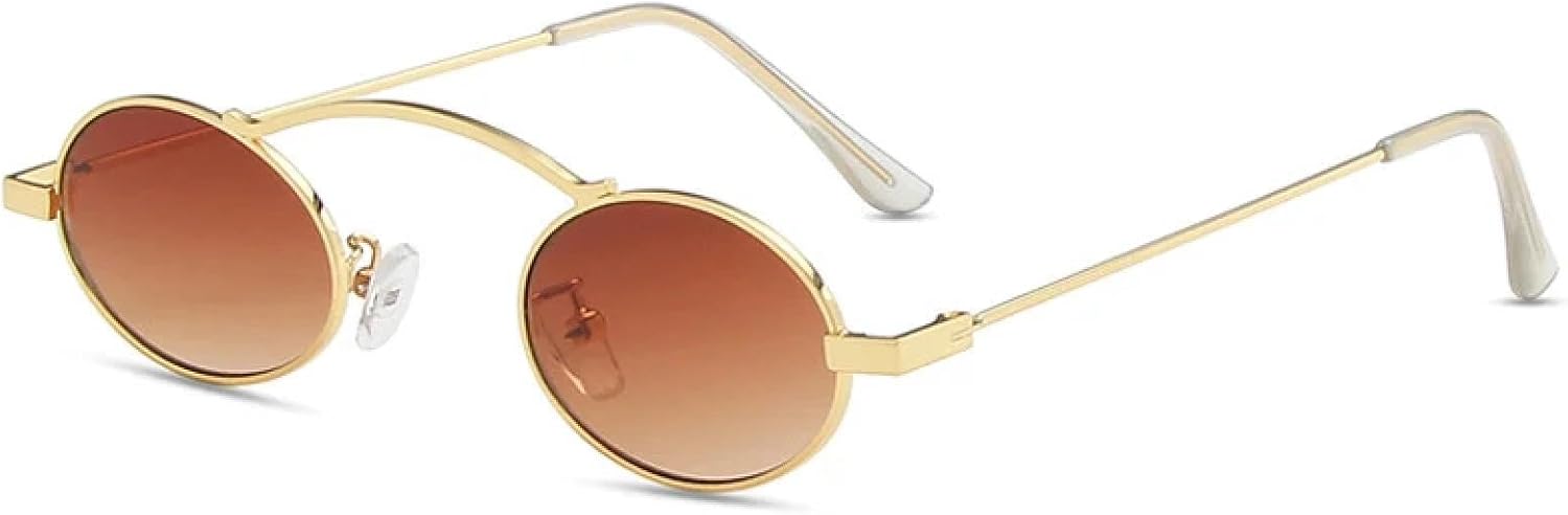 

Солнцезащитные очки в стиле стимпанк, маленькая оправа, овальная форма, для женщин и мужчин, винтажный металл, мода, уличная фотография, солнцезащитные очки с защитой от УФ-излучения UV400 TKKTLLT, Gold Tea