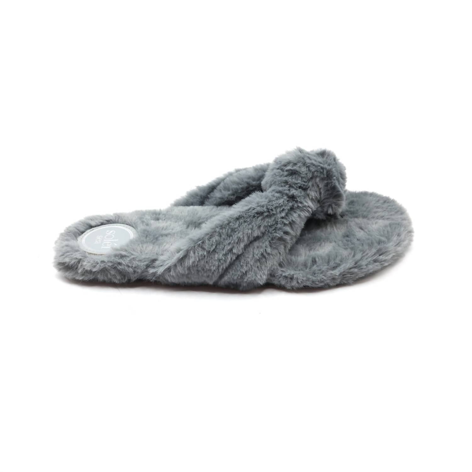 Искусственный мех, шлепанцы Flip Flop в цвете норка Solei sea, Mink — фото 2