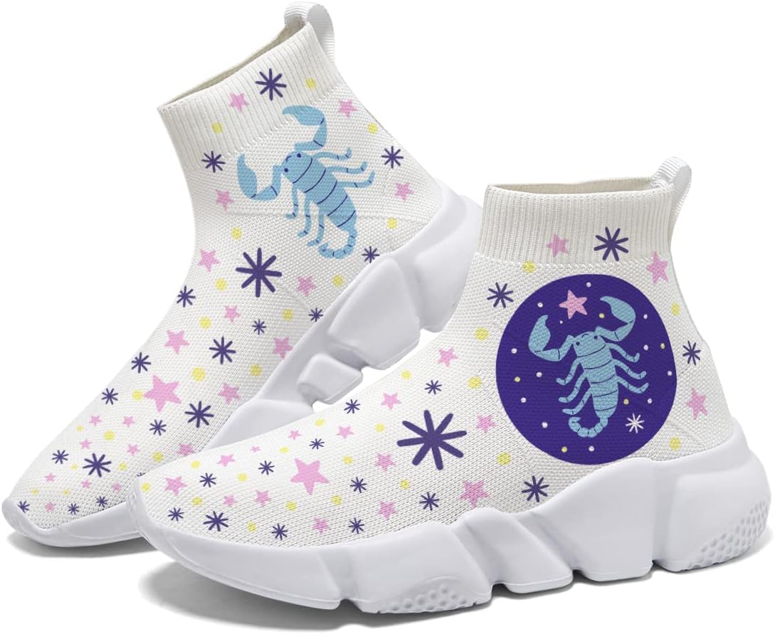 

Мужские кроссовки для бега, повседневные теннисные, дышащие, вязаные; женские кроссовки с противоскользящей подошвой, носки для ходьбы, с рисунком 12 созвездий Hetios, Cancer