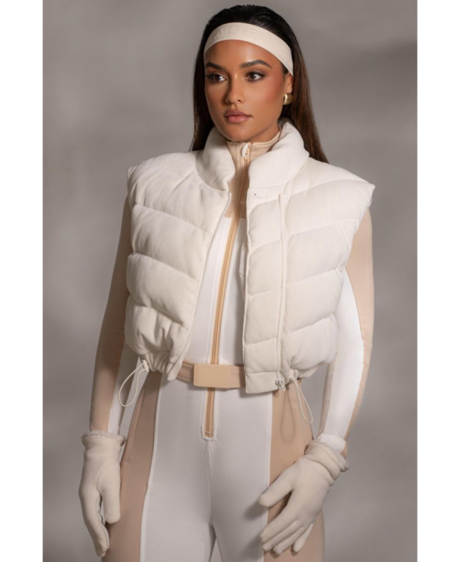 

Женский ребристый пуховый жилет Delma JLUXLABEL, Buttercream