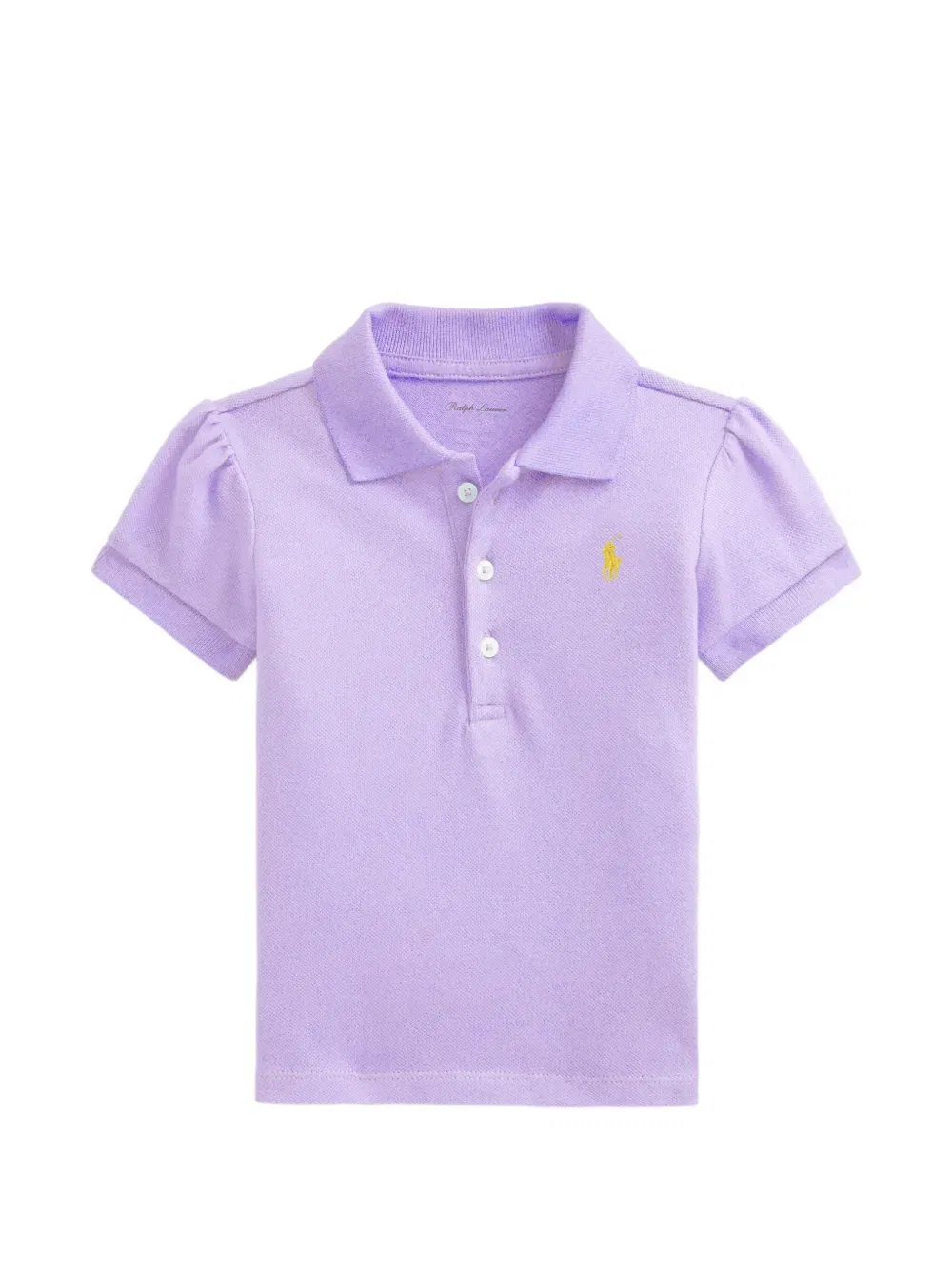 Хлопковая рубашка-поло с коротким рукавом Polo Ralph Lauren Kids, фиолетовый