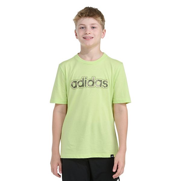 Футболка с коротким рукавом Boys 8-20 с лентикулярным камуфляжным принтом Adidas, Pulse Lime