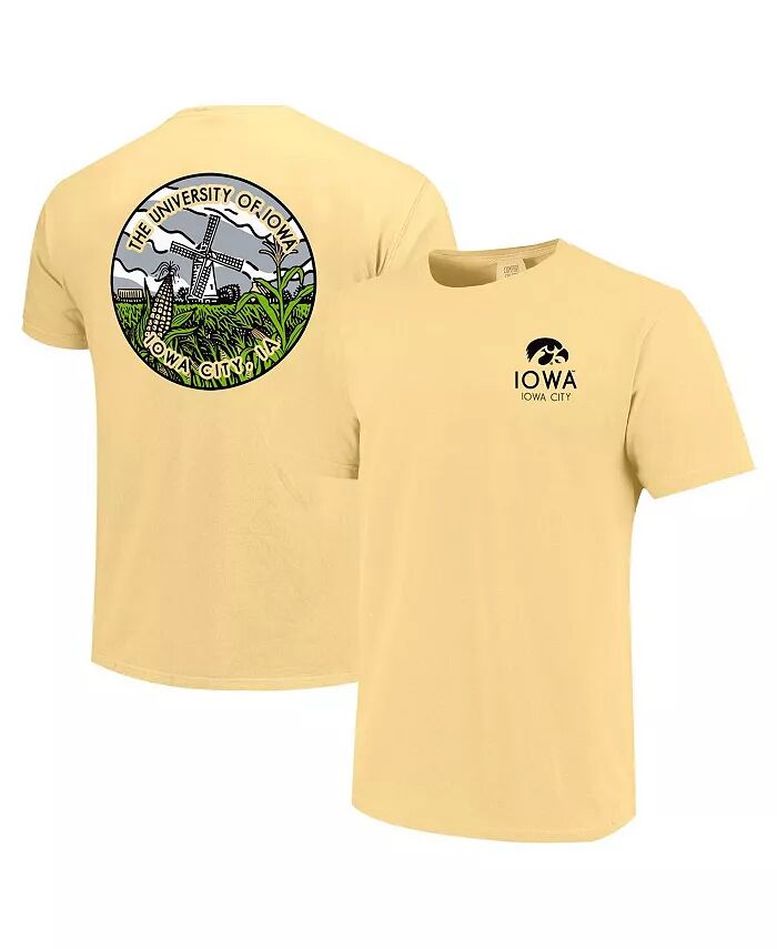 

Футболка мужская и женская золотая Iowa Hawkeyes Scenic Comfort Colors Image One