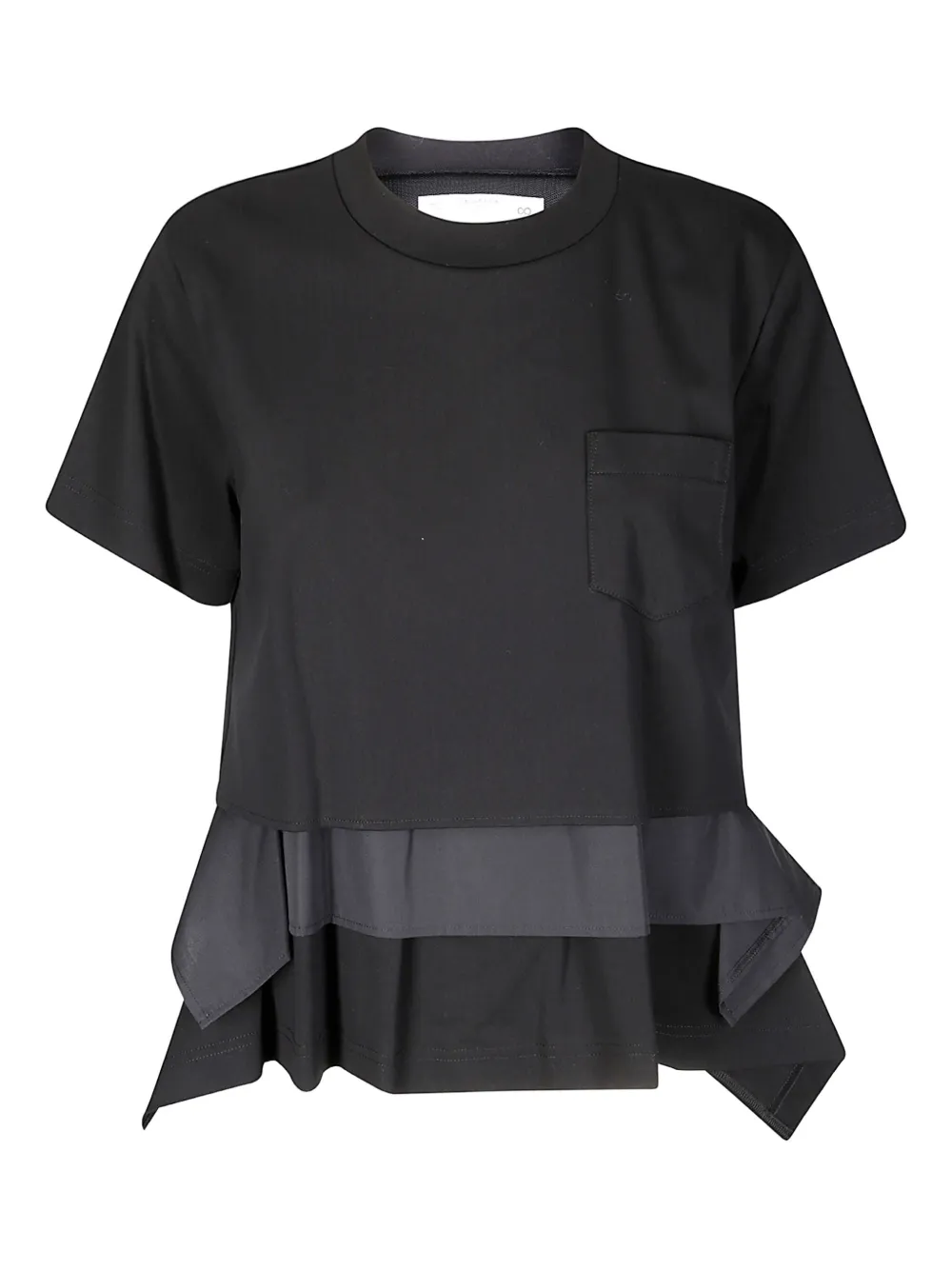 

Футболка из поплина с накладным карманом Sacai, черный