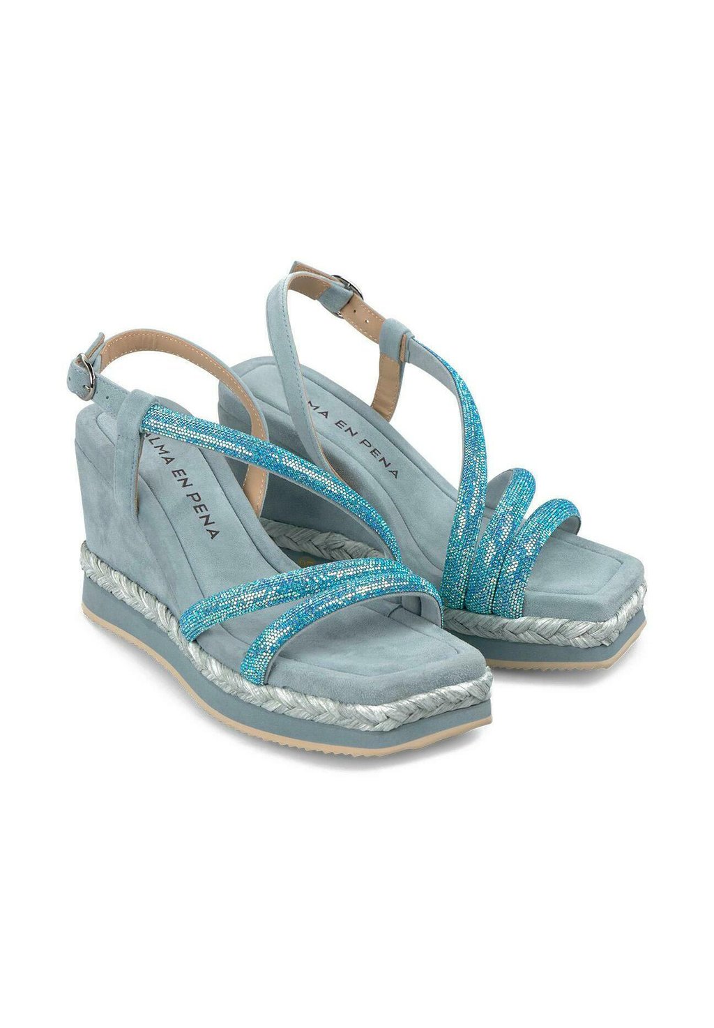 Босоножки на танкетке CON CIERRE HEBILLA - High heeled sandals Alma en Pena, цвет Azul Jaspeado — фото 3