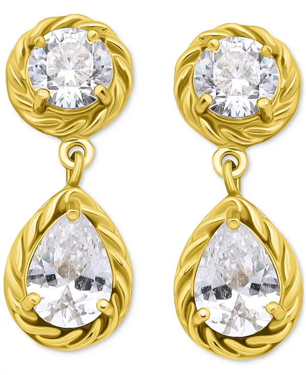 

Серьги-Подвески из кубического циркония смешанной огранки в оправе из веревки, эксклюзивно в Macy's Giani Bernini, gold