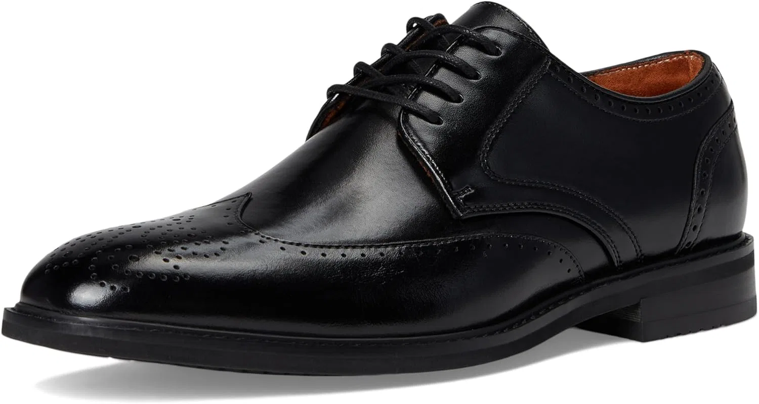 Мужские оксфорды Stacy Adams Bennett Wingtip Lace Up Oxford, Black — фото 2