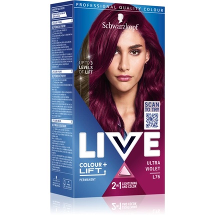 

Schwarzkopf Стойкая краска для волос Live Colour + Lift - L76 Ultra Violet, 1 шт.