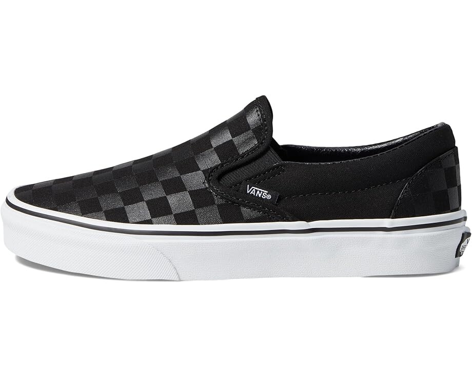 Кроссовки Vans Classic Slip-On, цвет (Checkerboard) Black/Black — фото 4
