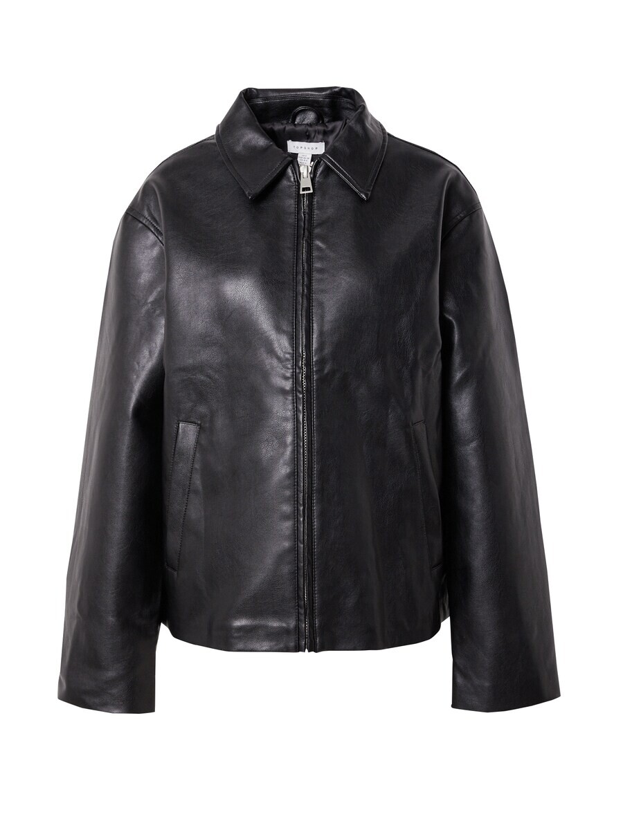 

Кожаная куртка TOPSHOP Between-Season Jacket, черный