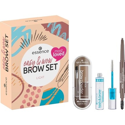 

Easy & Wow Brow Set Легкий набор для бровей, Essence