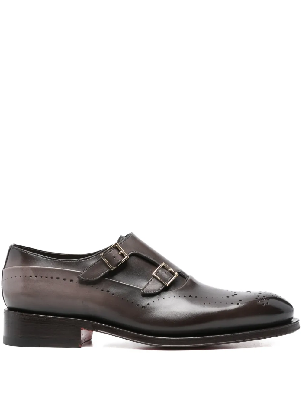 

Туфли монки с перфорацией Santoni, коричневый