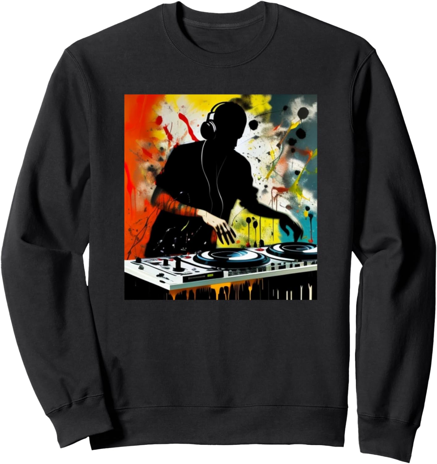 

Толстовка с изображением силуэта диджея и проигрывателя виниловых пластинок Dj - Turntable Discjockey Men Women Kids Boys Gift, черный