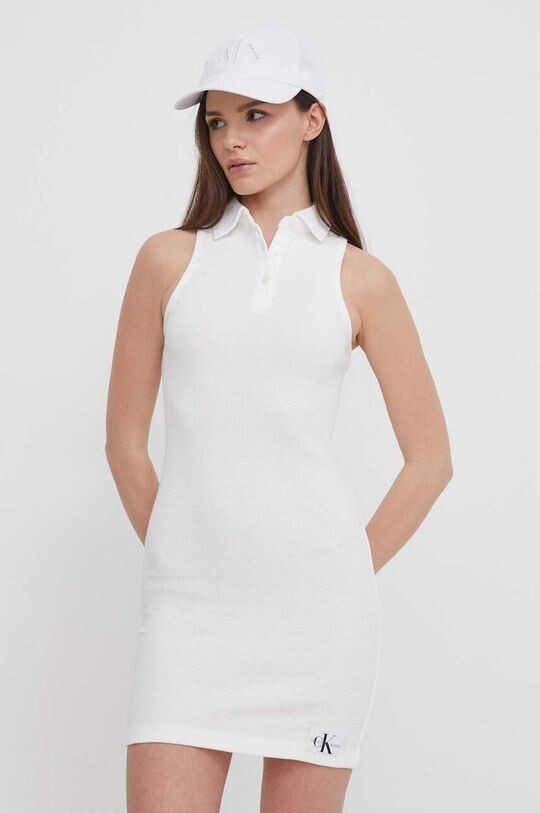 

Хлопковое платье Calvin Klein Jeans, белый