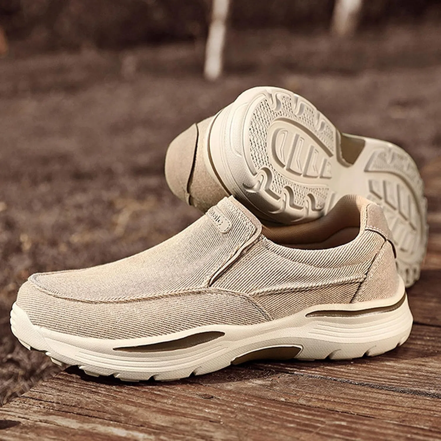 Мужские лоферы повседневные дышащие, Khaki CPMBFDC — фото 2