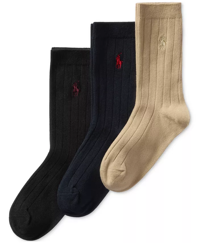 

Носки для мальчиков Toddler Boys Wide Rib Slack, 3 пары Polo Ralph Lauren, коричневый/бежевый