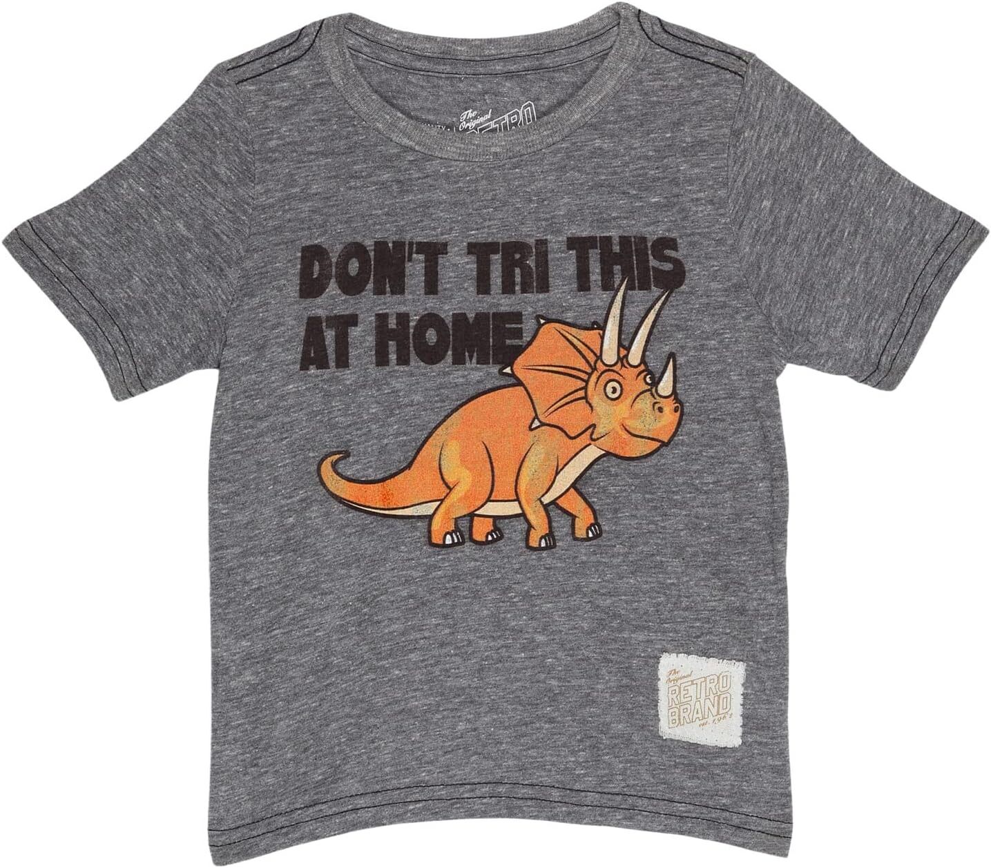 

Футболка The Original Retro Brand Kids Don't Tri This At Home Dinosaur Crew Neck Tee, цвет Streaky Grey