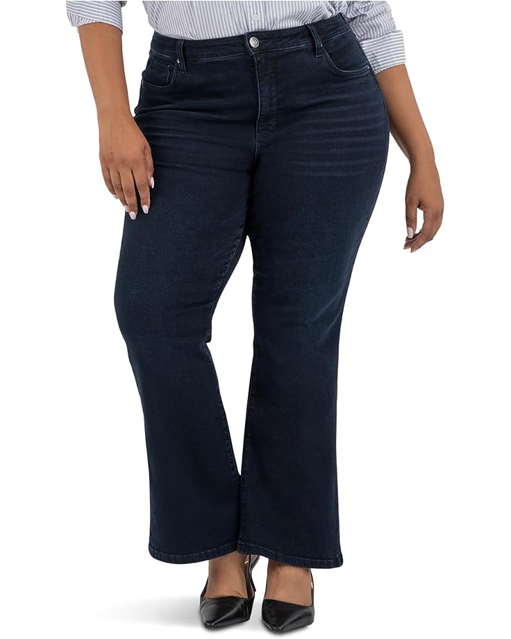 

Женские джинсы KUT from the Kloth Plus Size Ana High-Rise Fab Ab Flare-Baby Double Needle All Over, Ambitious