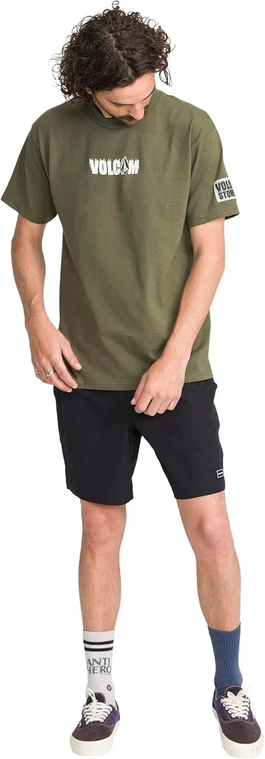 Мужская футболка с коротким рукавом Volcom, спортивная одежда для активного отдыха, Surplus Green — фото 4