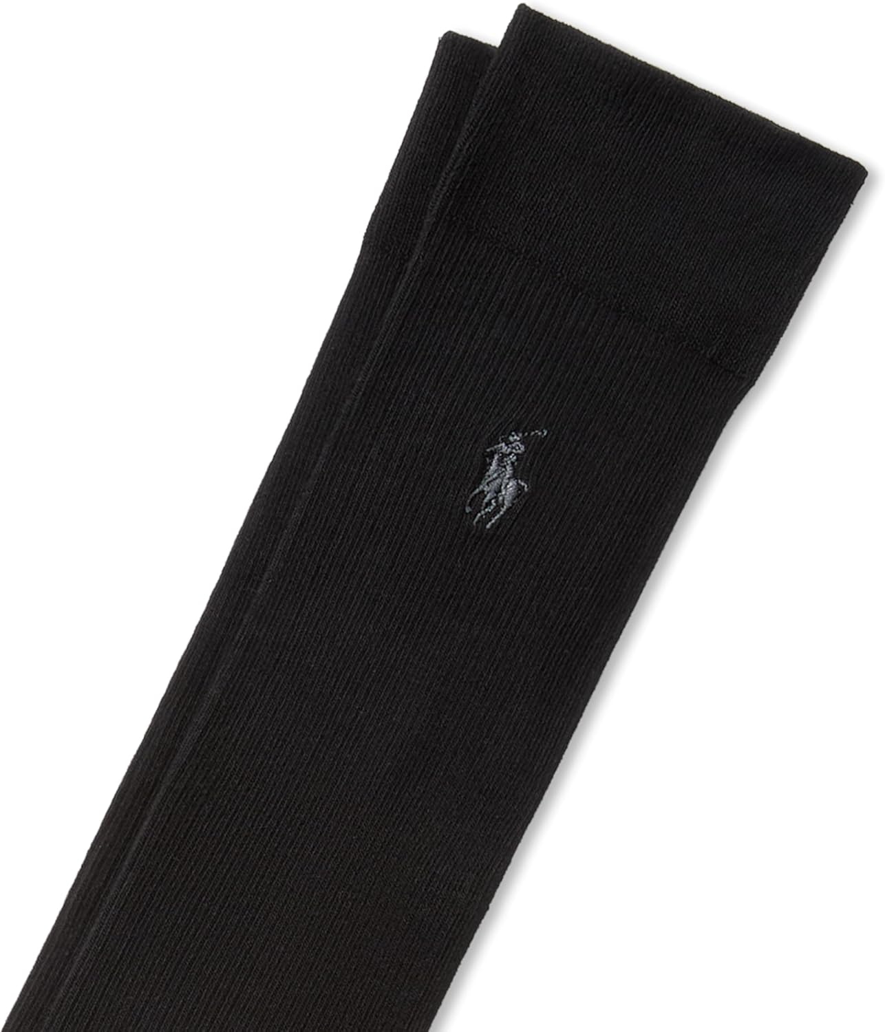 Женские классические ребристые носки до колена POLO RALPH LAUREN - упаковка из 1 пары - хлопок, комфорт, Black — фото 2