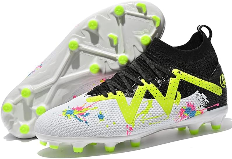 

Мужские футбольные бутсы FG с противоскользящей подошвой для игры в зале и на улице, футбольная и теннисная обувь Generic, белый