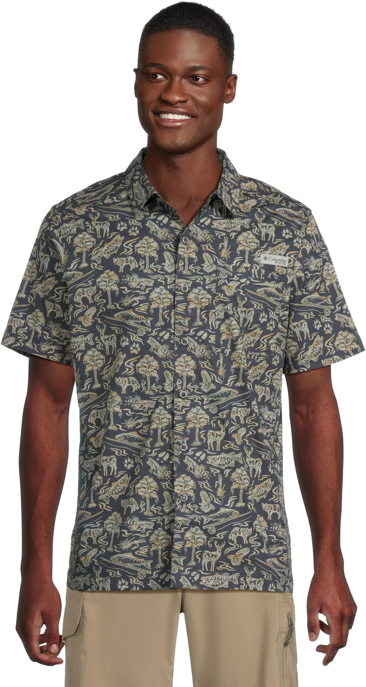 

Рубашка Columbia Wild Cast Camp Shirt, цвет Nocturnal Guadalupe Convo