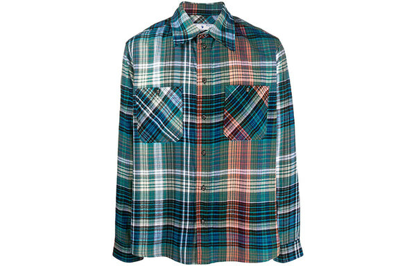 Рубашка fw20 arrows printing long-sleeved shirt men green Off-White, зеленый — фото 2