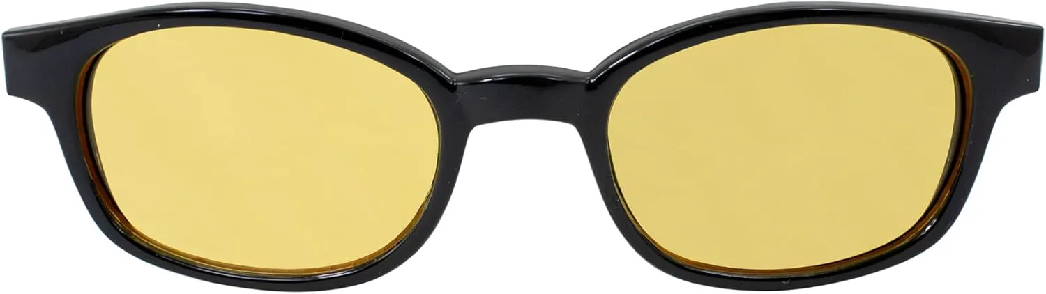 

Солнцезащитные очки Pacific Coast The Original KD's Biker Shades от PCSUN – черная оправа с желтыми линзами – стильные и функциональные очки для мотоциклистов, Black