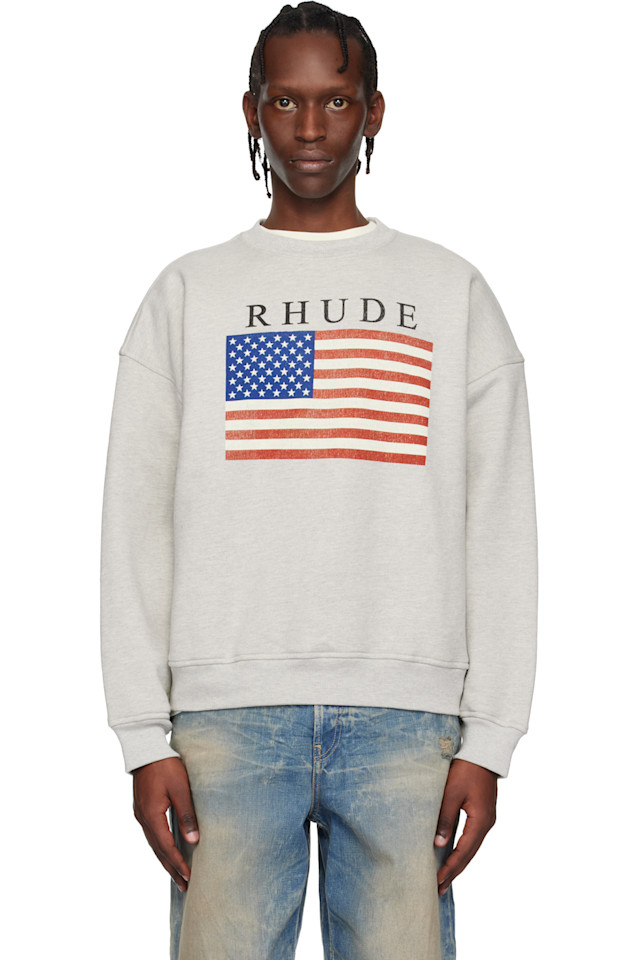 

Rhude Серая толстовка с флагом США