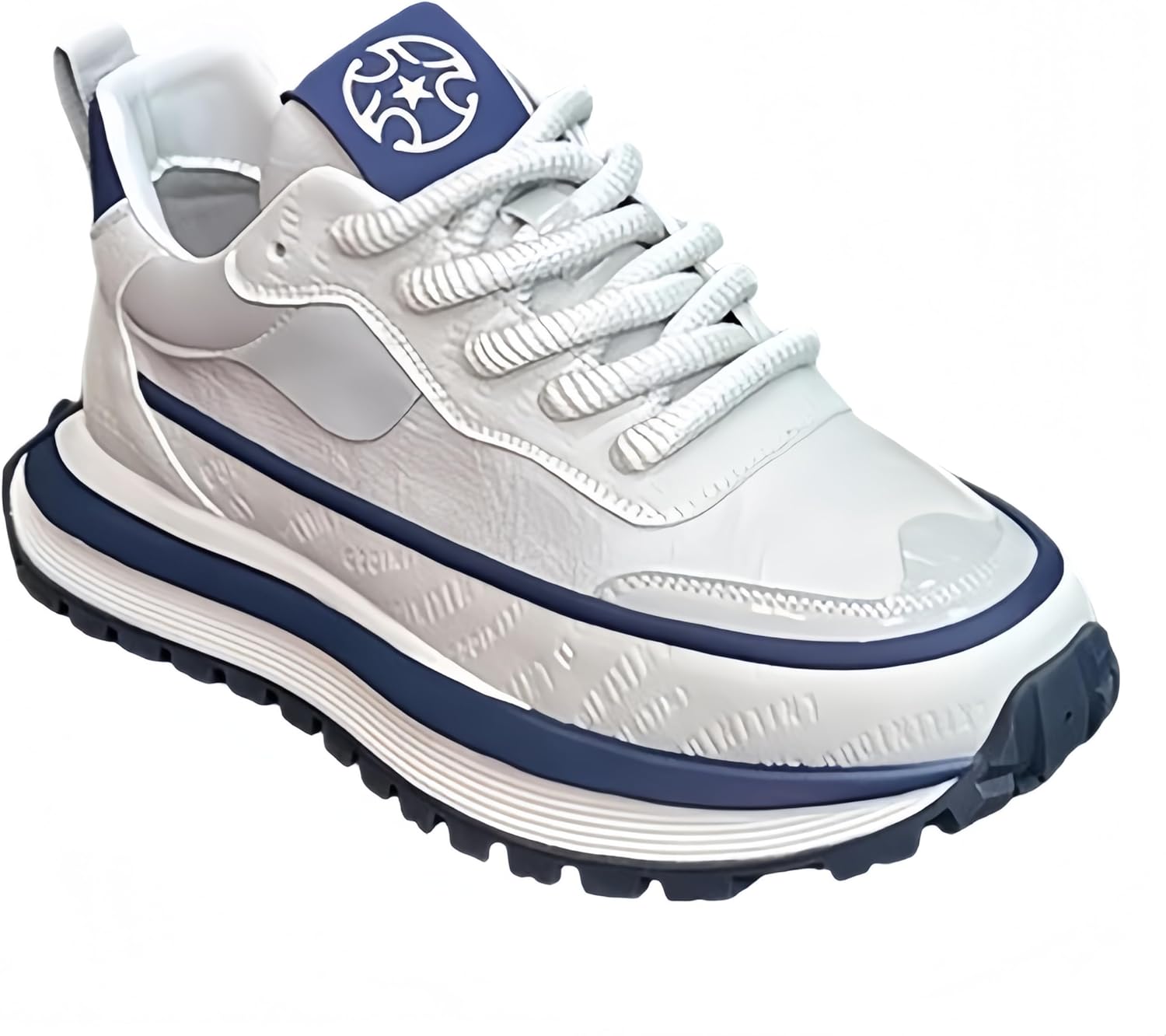 

Мужские стильные спортивные кеды однотонного цвета - прочная противоскользящая подошва из ПВХ, шнуровка, верх из ПУ, подходит для повседневной носки и бега Clolinde, белый