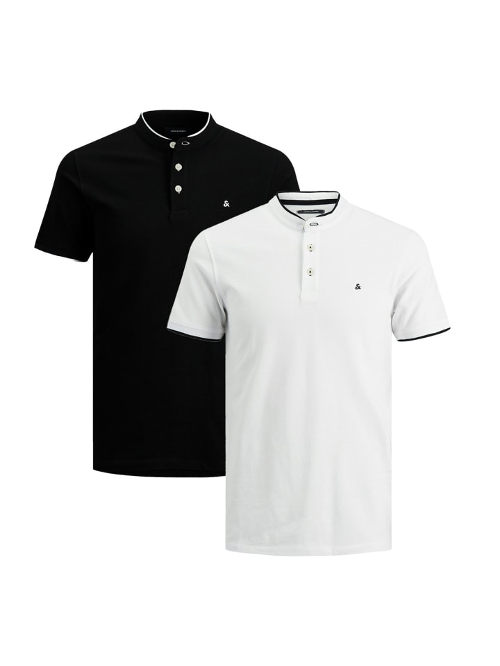 

Футболка поло Jack & Jones, белый/черный