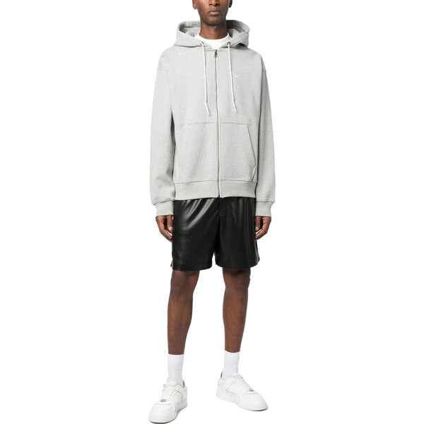 Толстовка Nike Solo Swoosh Full-Zip Hoodie 'Grey Heather & White', серый — фото 2