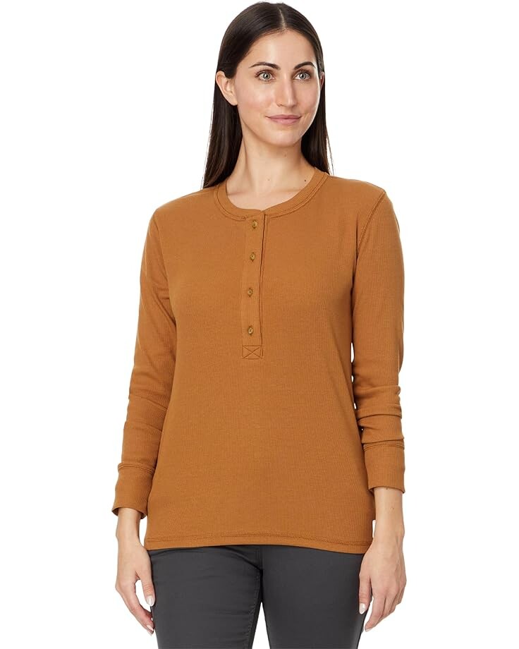 

Свитер Carhartt Relaxed Fit Long-Sleeve Ribbed Henley, цвет Carhartt Brown