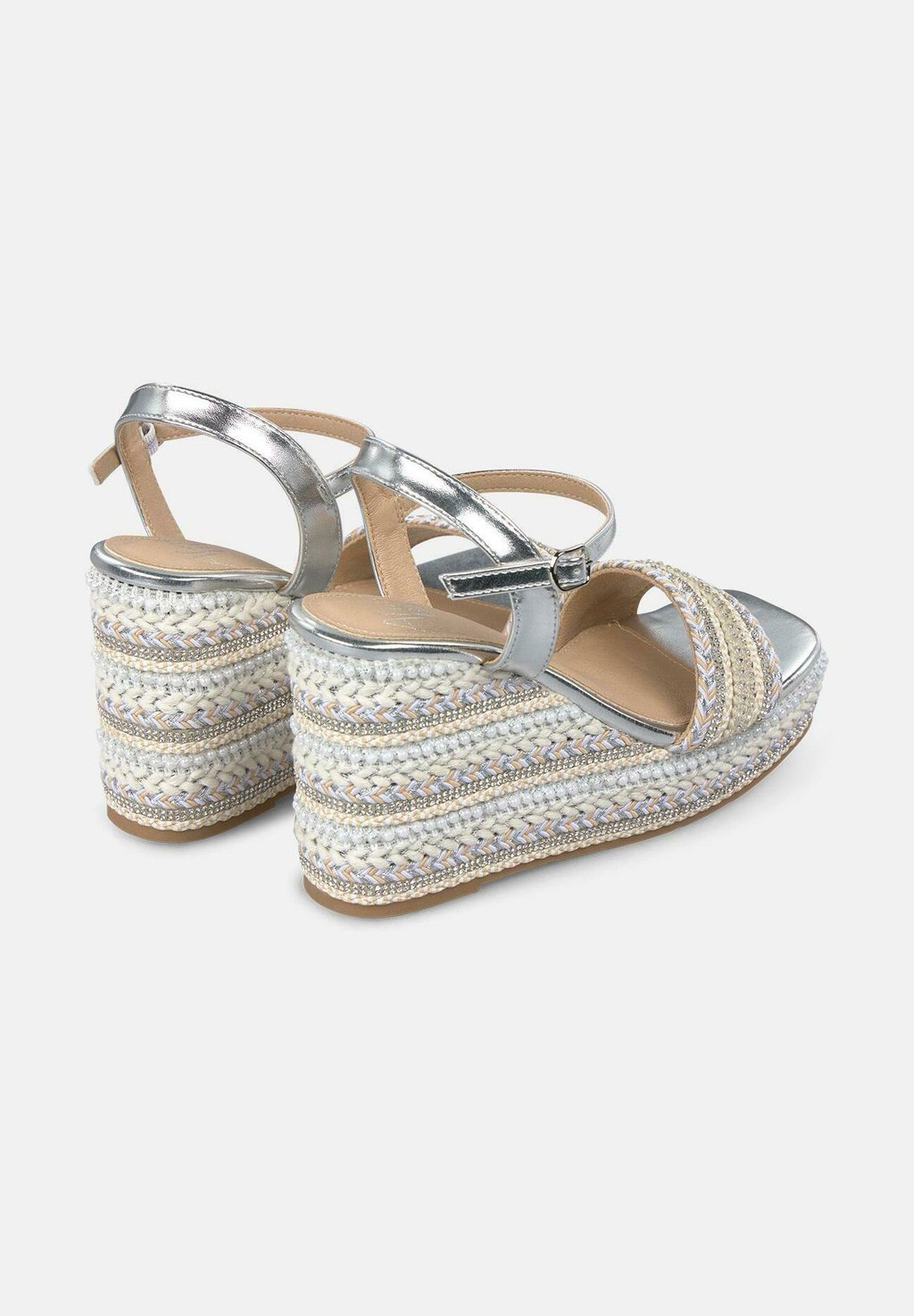 Босоножки на танкетке PUNTERA Y CIERRE CON HEBILLA - High heeled sandals Alma Blue, серебряный — фото 3