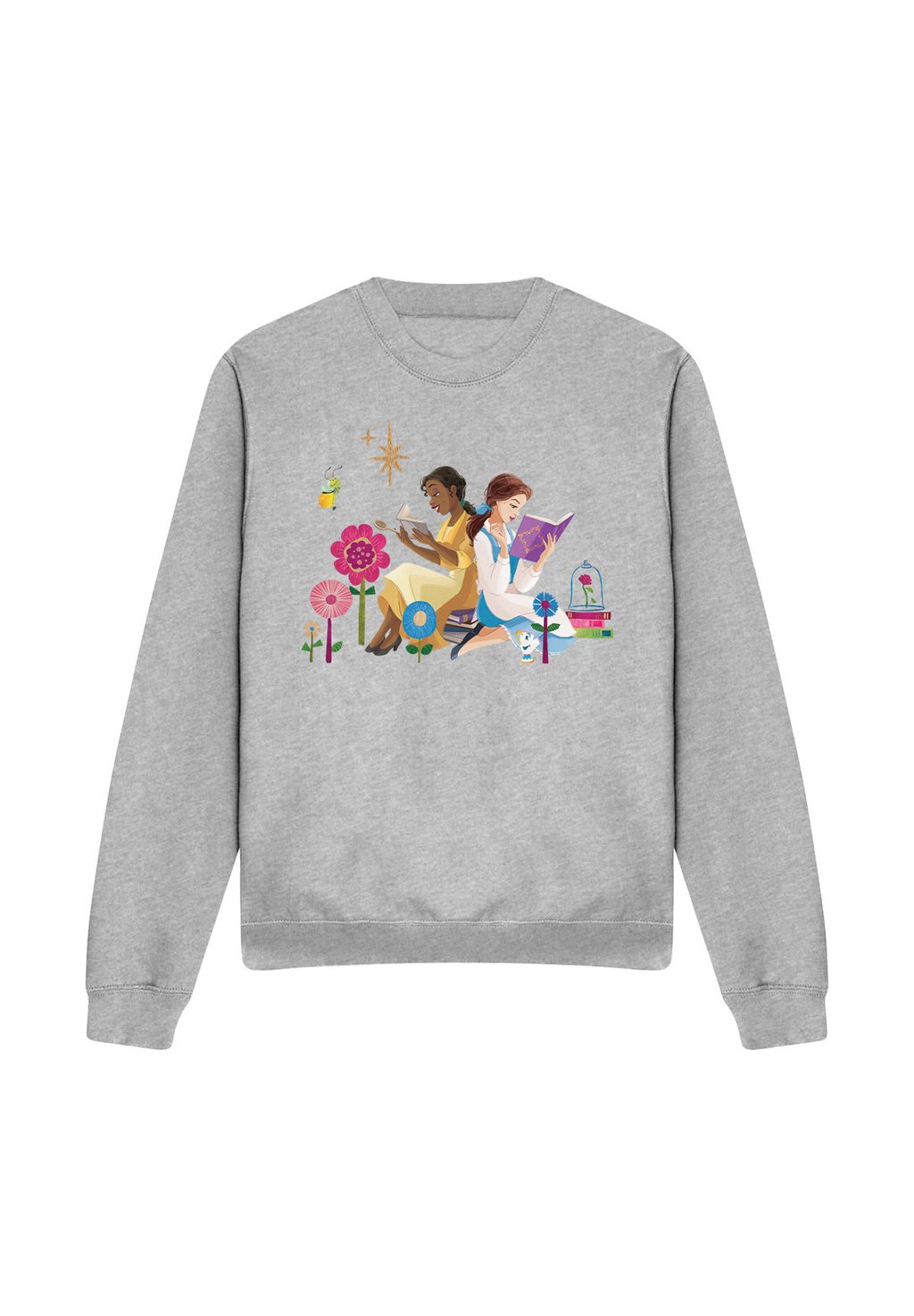 

Толстовка DISNEY PRINCESS TIANA AND BELLE LOVE TO READ PRINT ATHLETIC Disney, серый
