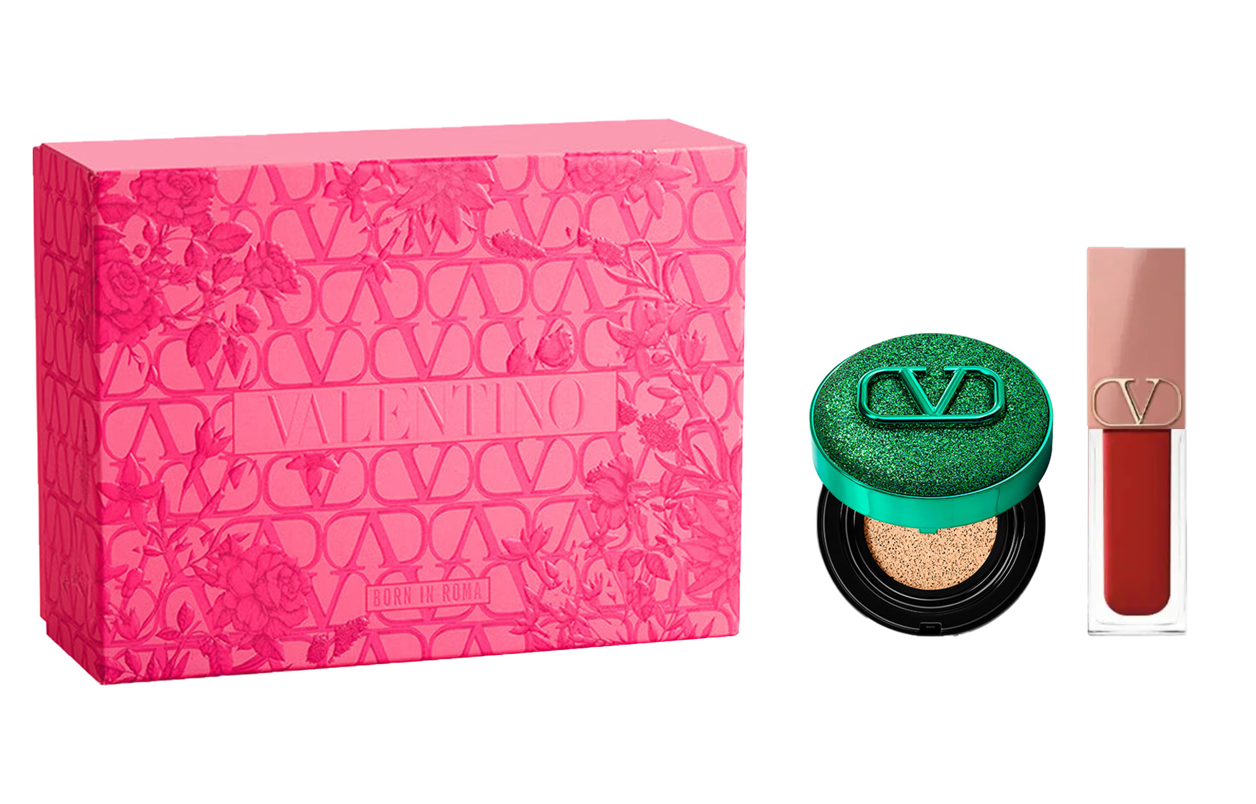 

Тюбик помады-крем nude и воздушная подушечка для макияжа, легко растушевываются, стойкие, 6,5 мл+14 г Valentino