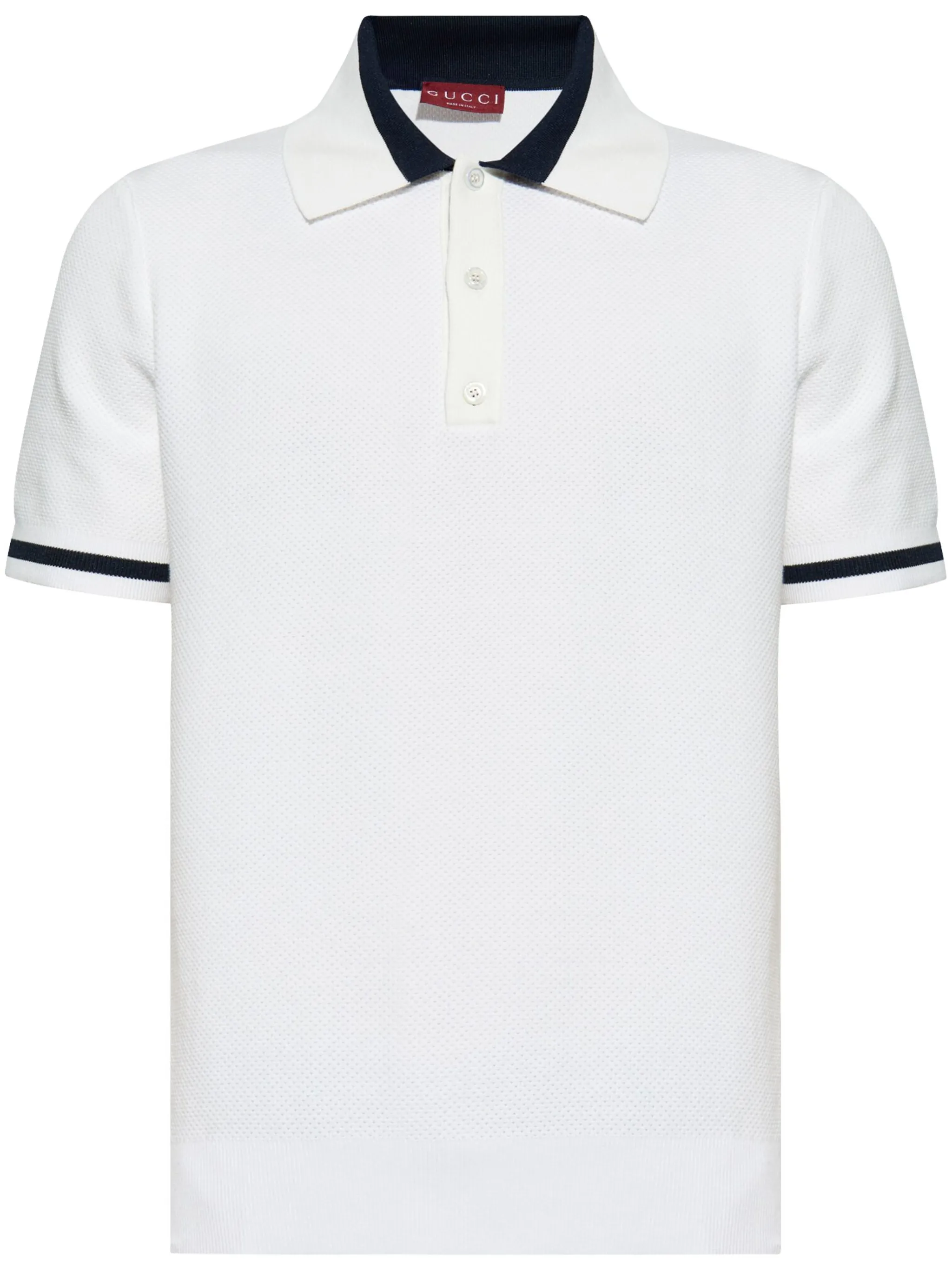 

Рубашка поло с контрастной отделкой Gucci, белый