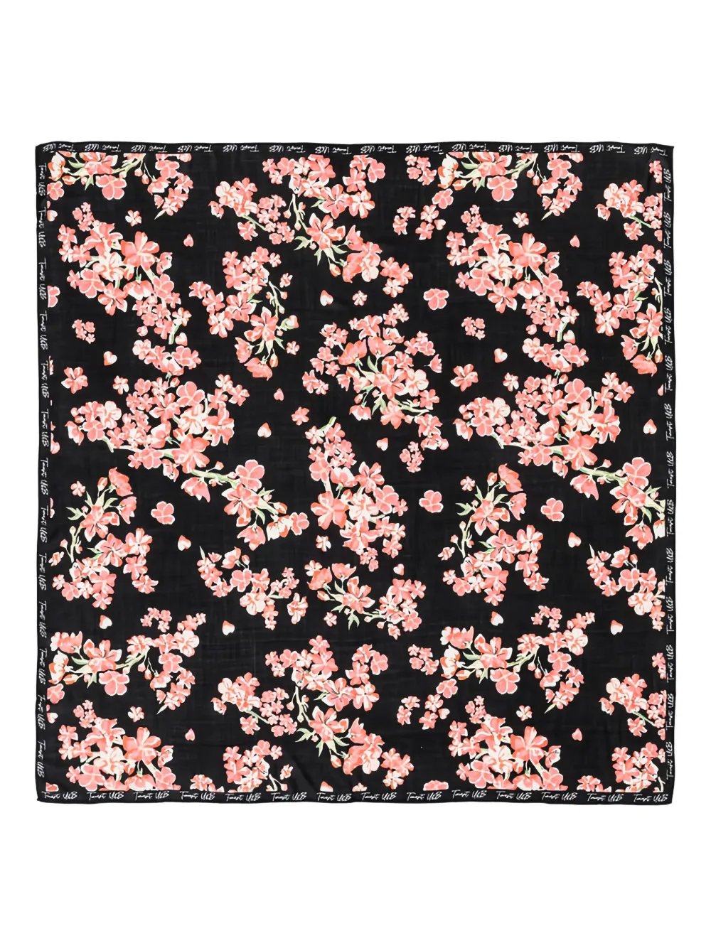 

Шарф с цветочным принтом Twinset, черный
