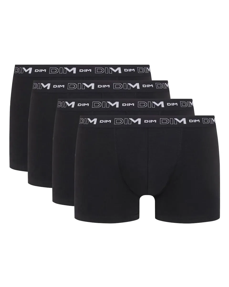 

Набор из четырех черных хлопковых боксеров с эластичной талией и логотипом Dim