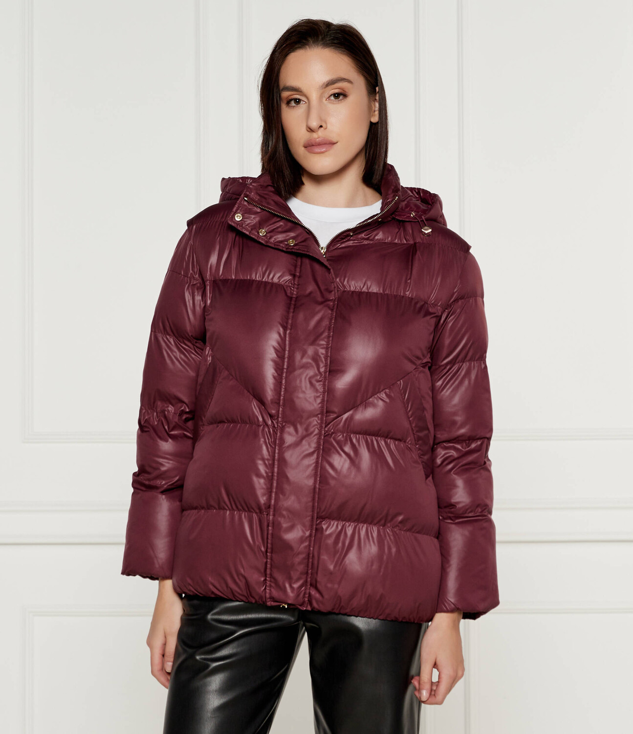 

Куртка Patrizia Pepe 2 in 1 Regular Fit, бордо, Коричневый, Куртка Patrizia Pepe 2 in 1 Regular Fit, бордо