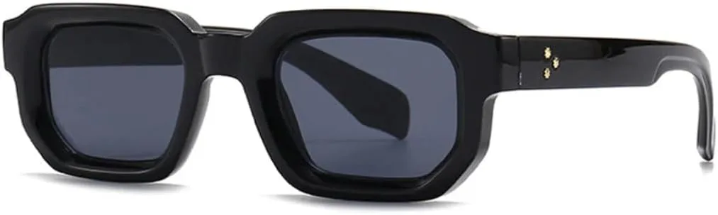 

Солнцезащитные очки для мужчин и женщин - защита UV400 - градиентные линзы Rivets в стиле панк для занятий спортом на открытом воздухе и вождения DSVIGF, Black Gray