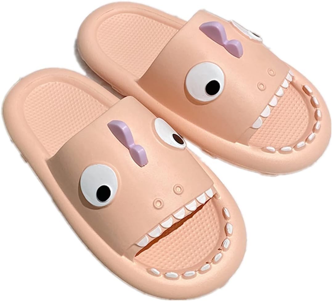 

Тапочки Aoakva в мультяшном стиле с динозавром, милые сабо и мюли для женщин и мужчин, летние тапочки для душа, нескользящие, для семейного соответствующего наряда, розовый