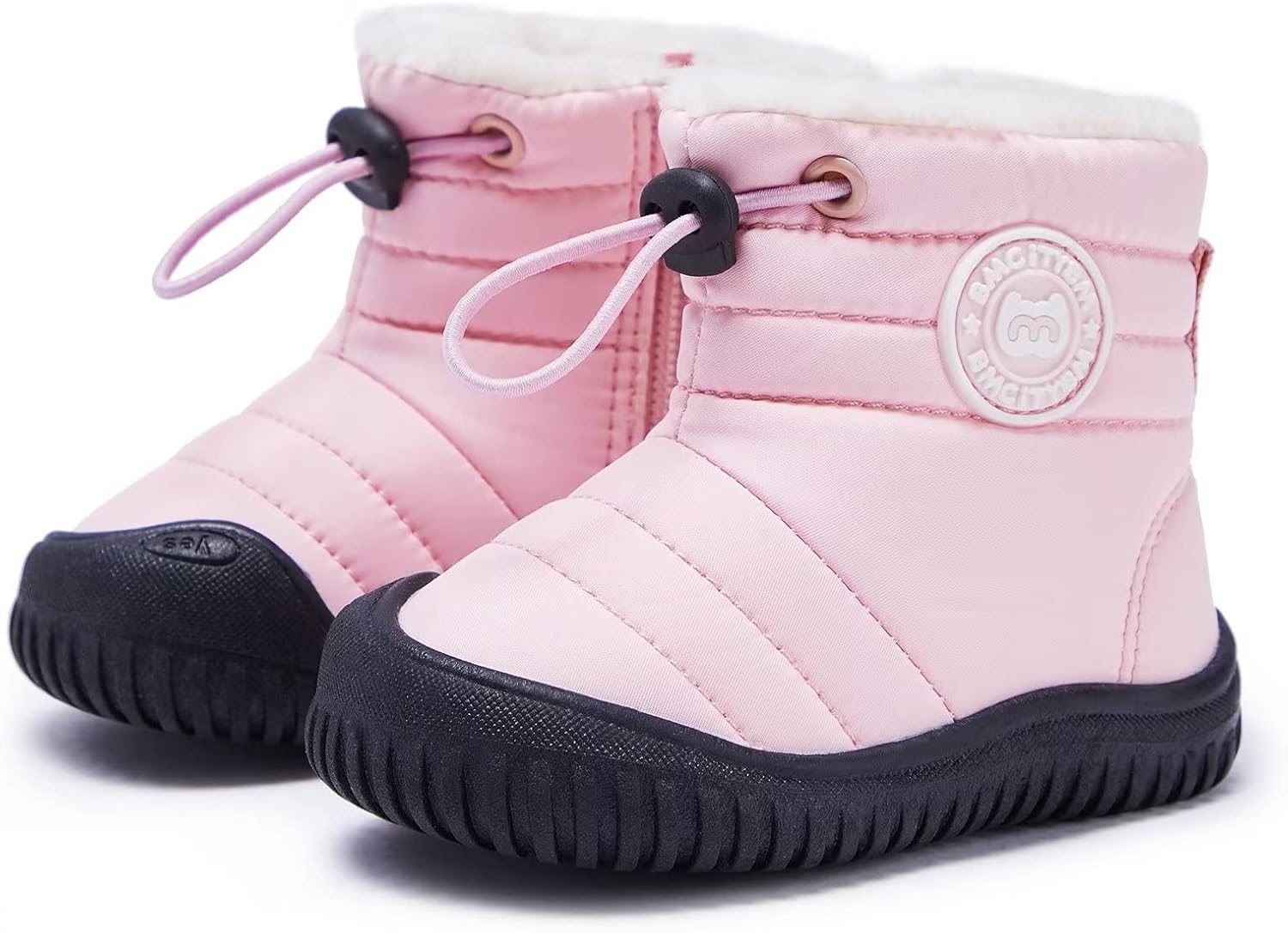 

Детские зимние ботинки BMCiTYBM для малышей, обувь для детей мальчиков и девочек с искусственным мехом для холодной погоды, Dark Pink