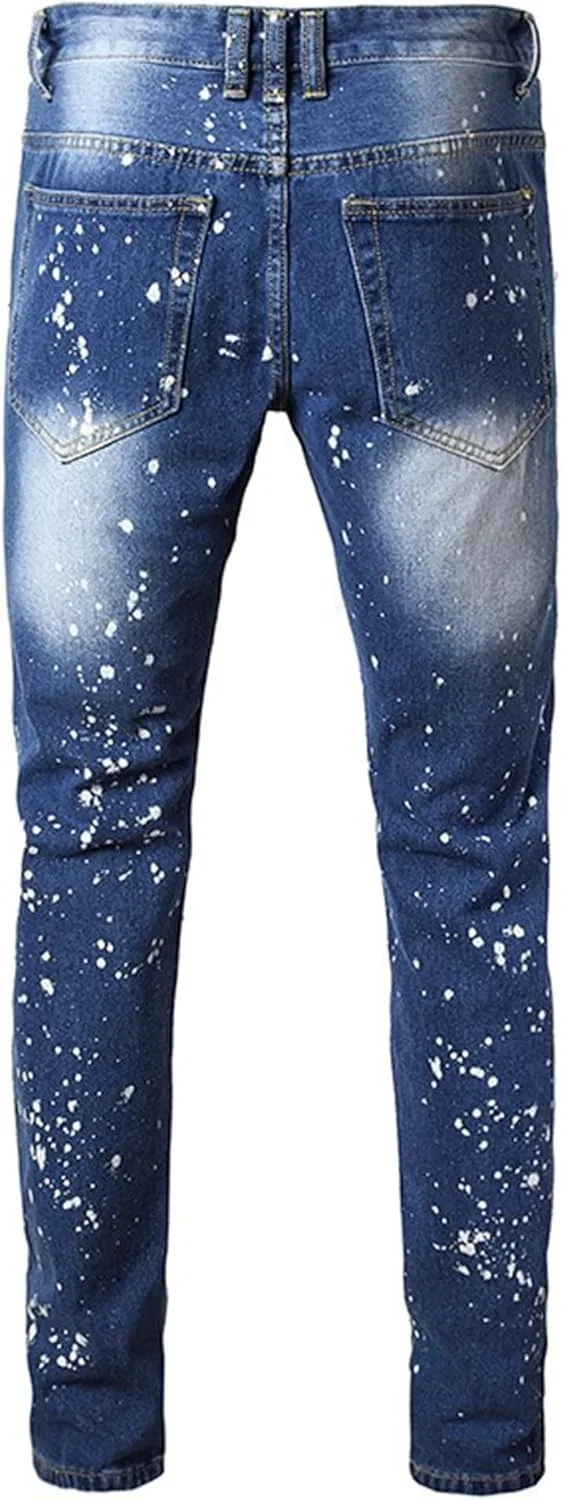 Джинсы Slim Fit Ripped Distressed, индиго — фото 4