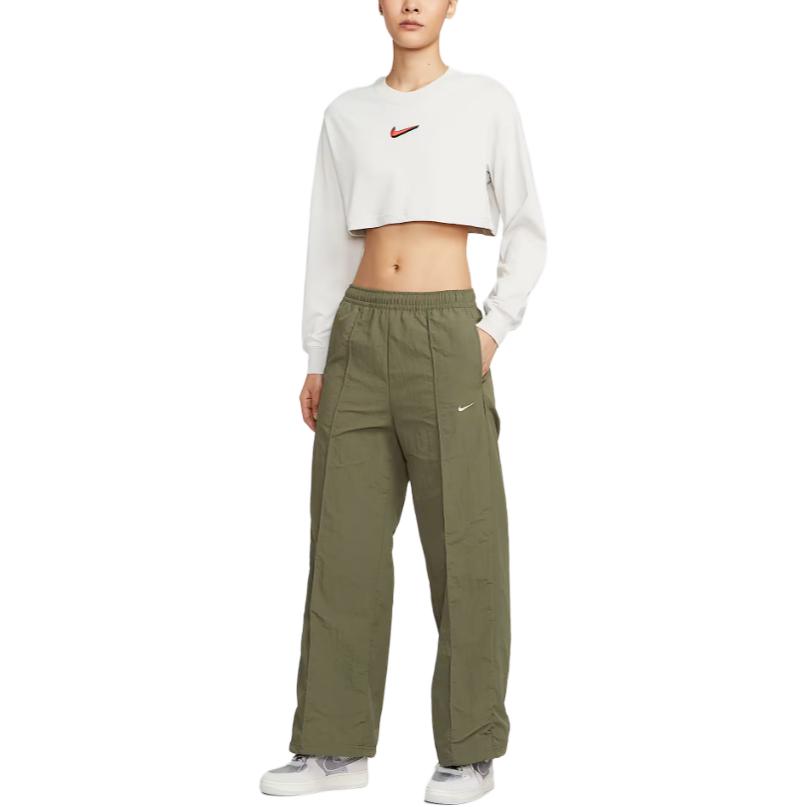 Спортивные повседневные брюки женские Nike, оливковый/белый — фото 3