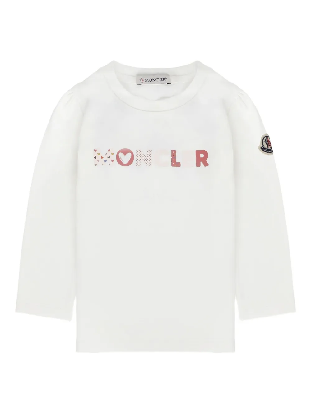

Футболка с длинными рукавами и принтом логотипа Moncler Enfant, белый