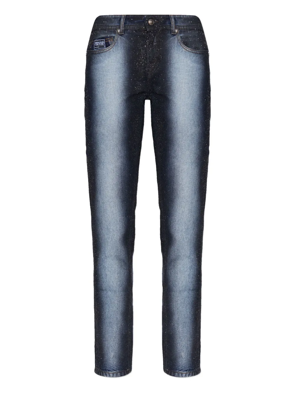 

Джинсы прямого кроя из денима с блестками Versace Jeans Couture, синий