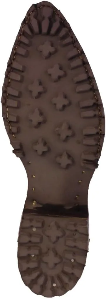 

Мужские профессиональные байкерские ботинки из коньячной кожи с тиснением под крокодила на задней части, модель J Toe Cowboy Professional