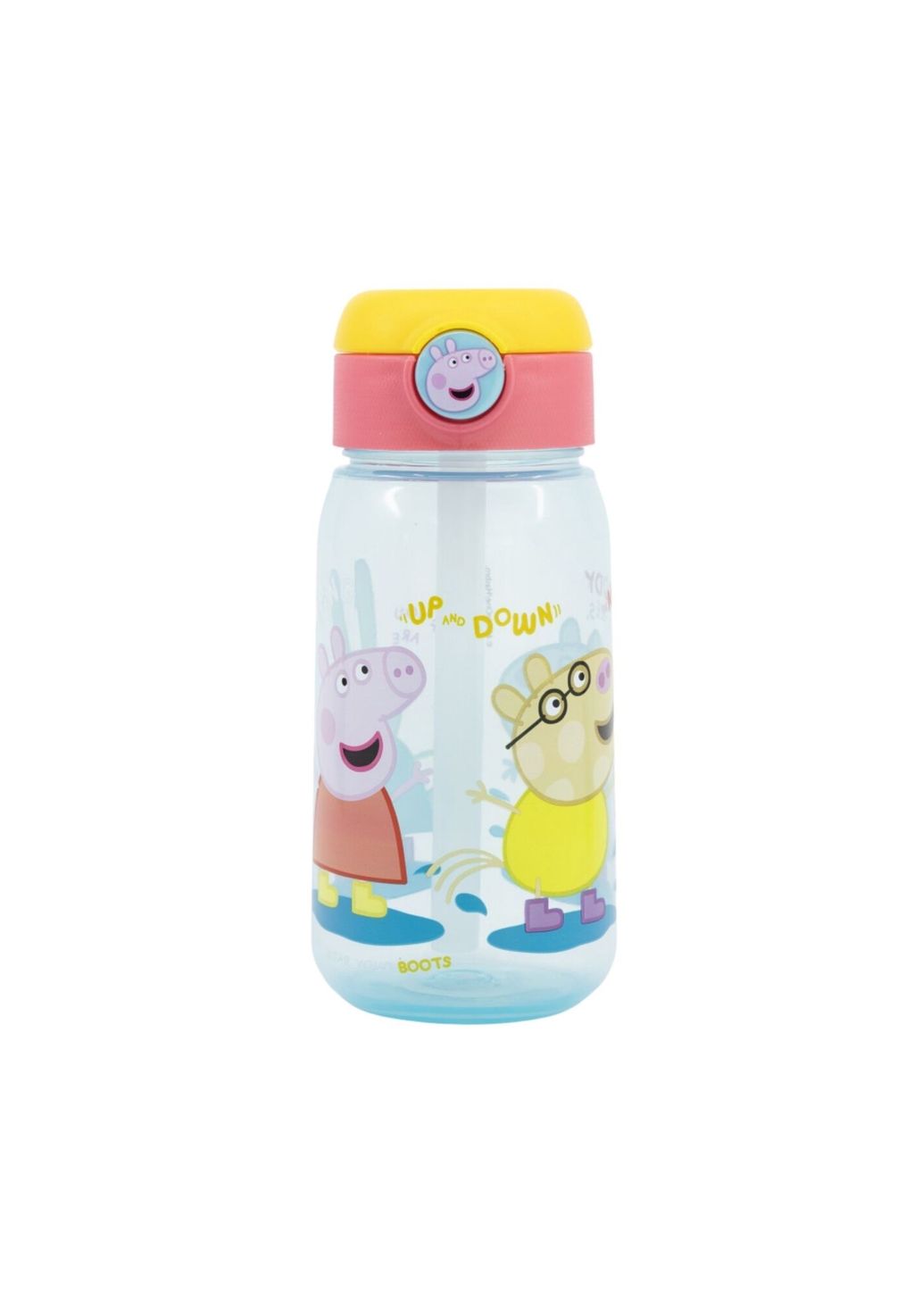 

Детская бутылочка для воды Peppa Pig 510 мл с трубочкой и крышкой Cofi, синяя 17,3x7,5x7,5 см