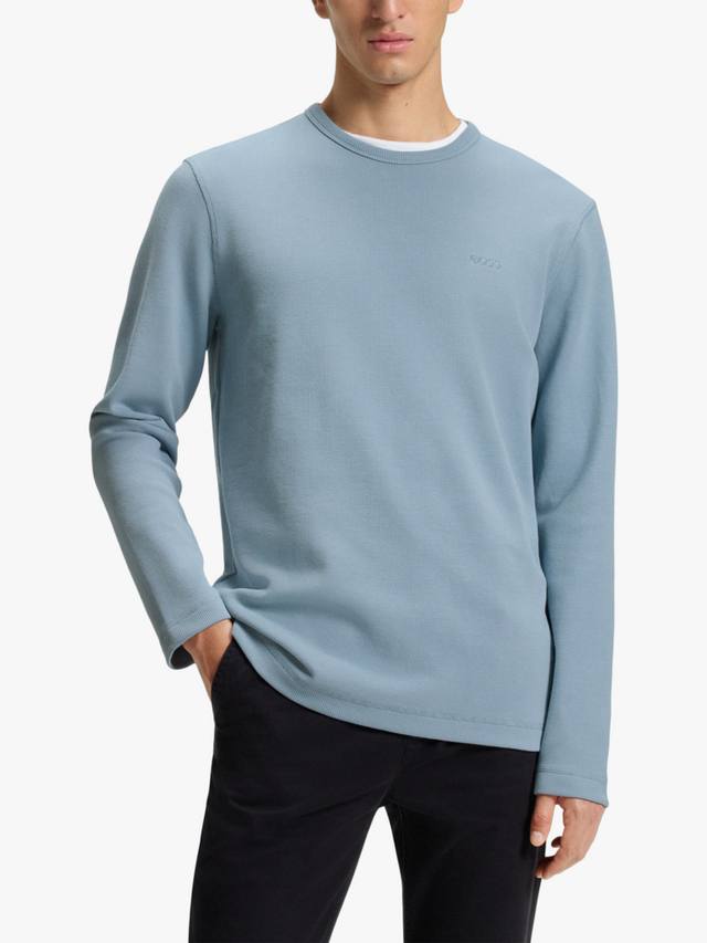 

BOSS Tempesto лонгслив с круглым вырезом HUGO BOSS, Light/Pastel Blue